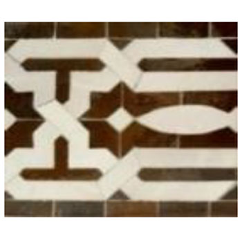 Mosaic House Moroccan tile Bahia 6-1 Black White  zellige, mosaic, zellij, border, glaze 